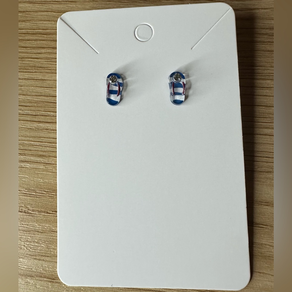 Flip Flops Earrings Blue And White